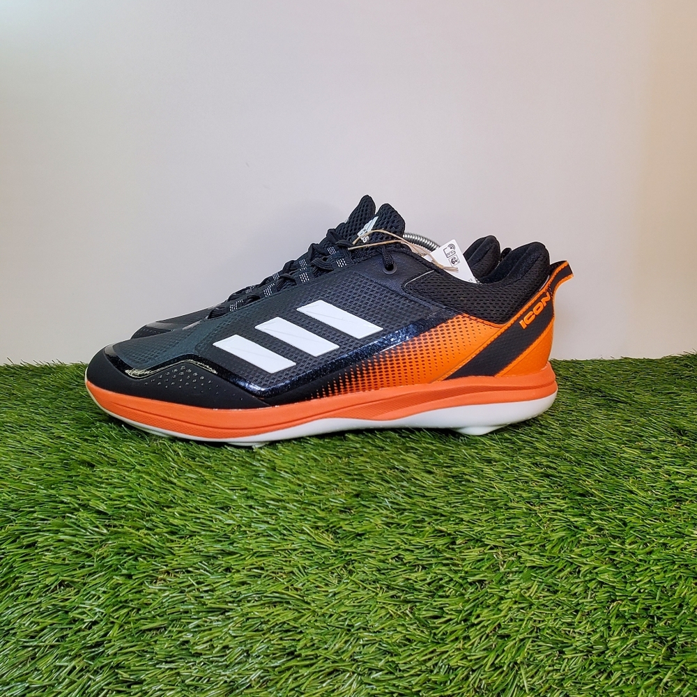 ADIDAS ICON 7 METAL BASEBALL CLEATS MENS SIZE 13.5 S23857 BLACK ORANGE WHITE Za1